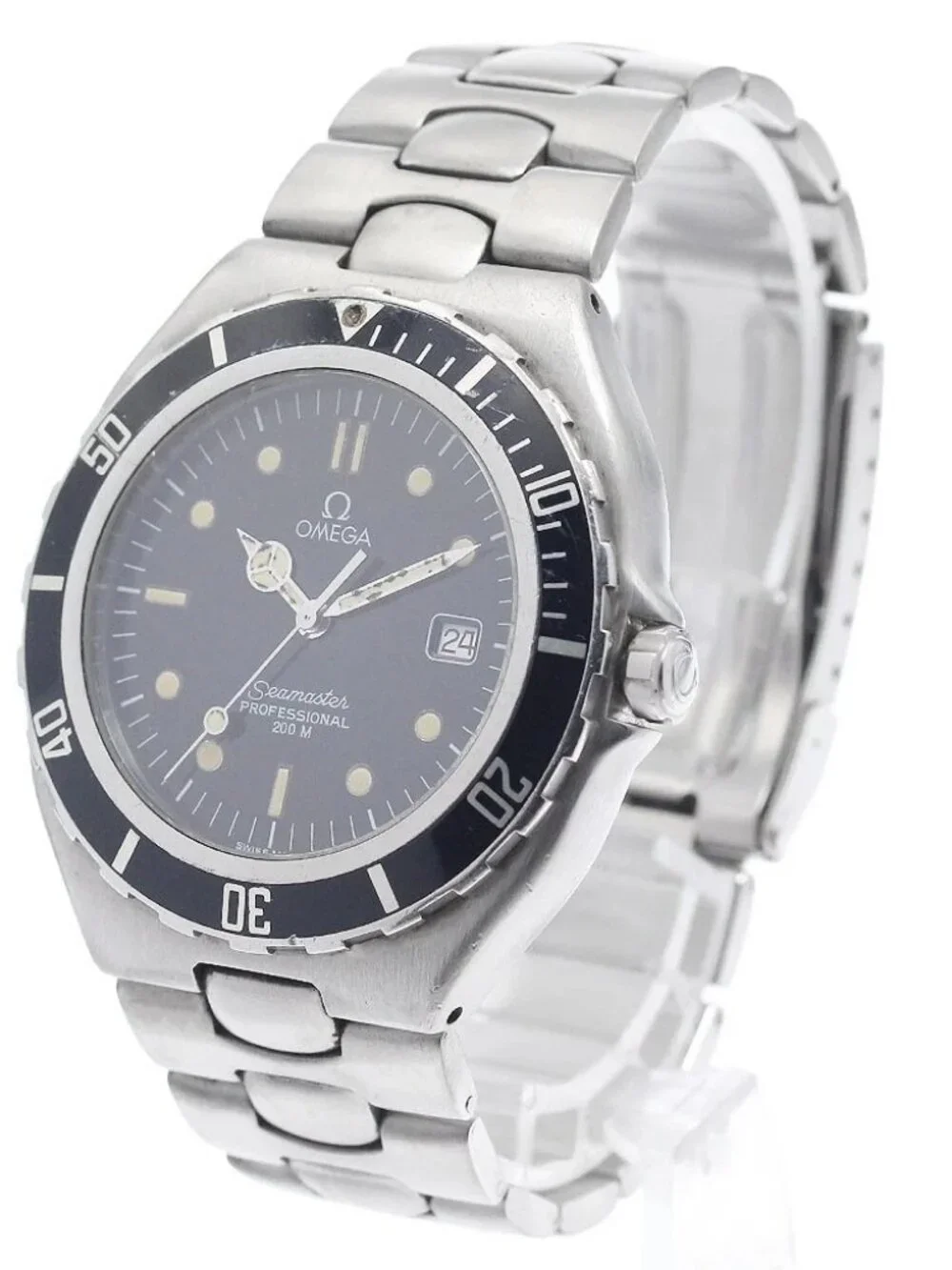OMEGA Seamaster200m Large size date black Dial Quartz Men's Watch_962924